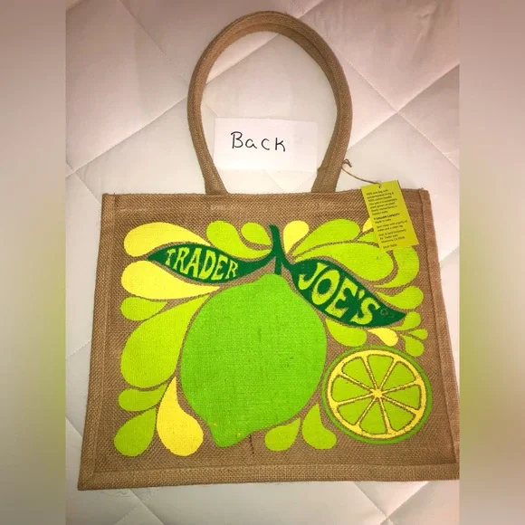 Trader Joe's Lime Green Jute Tote Bag - Picture 3 of 7